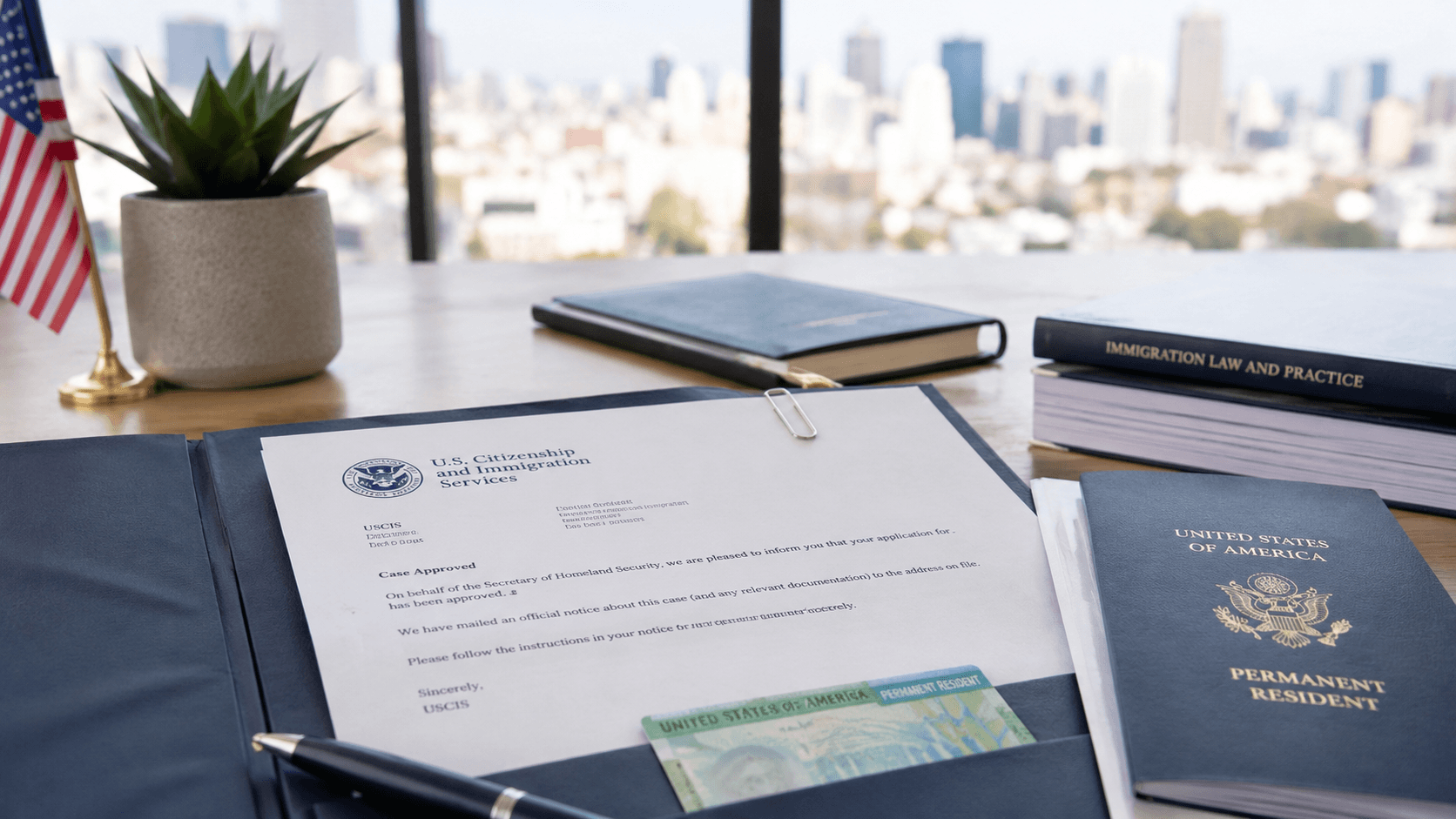 Одобрение Green Card — USCIS Notice + Permanent Resident Card