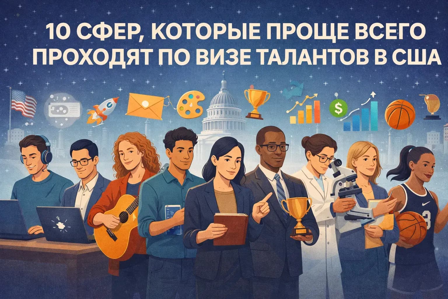 10 сфер, которые проще всего проходят по визе талантов в США